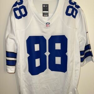 Nike White and Blue Football Jersey